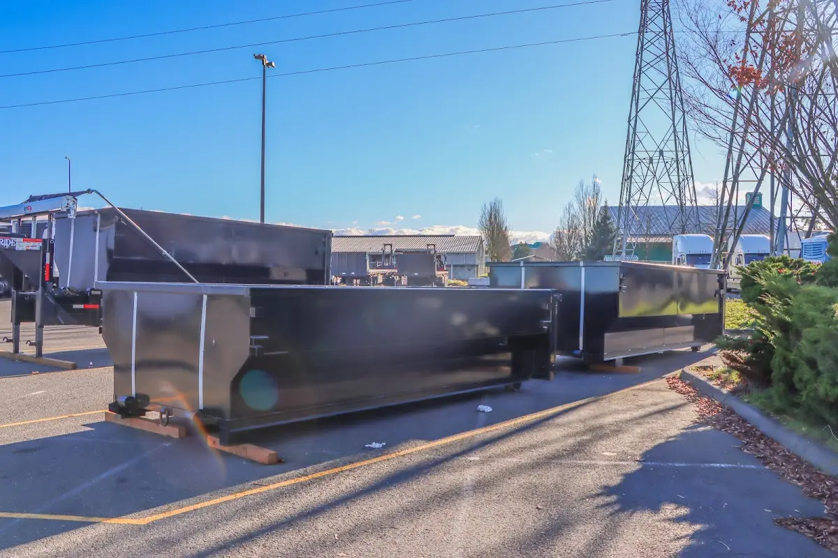 Roll-off dumpster ready for waste disposal at job site for Construction Dumpster Rental in East Bakersfield